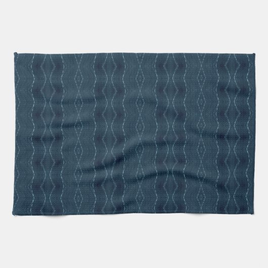 Navy Blue Patterned Theedoek (Horizontaal)