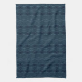 Navy Blue Patterned Theedoek (Verticaal)
