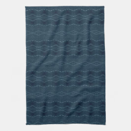Navy Blue Patterned Theedoek