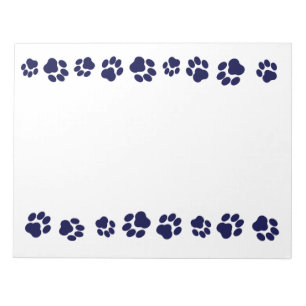 Navy Blue Paw-Notitieblok Notitieblok