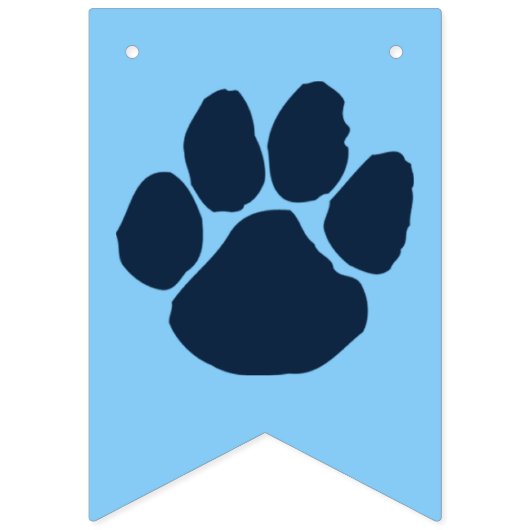 Navy Blue Pawprint Afstuderen Hanging Banner (Eerste vlag)