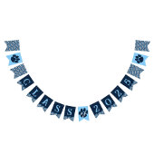 Navy Blue Pawprint Afstuderen Hanging Banner