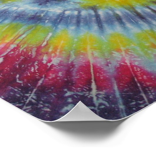 Navy Blue Peace Sign Tie Dye Poster (Hoek)