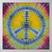 Navy Blue Peace Sign Tie Dye Poster (Voorkant)