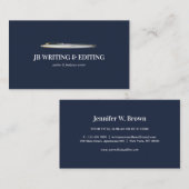 Navy Blue pen schrijvers Visitekaartje (Voorkant / Achterkant)