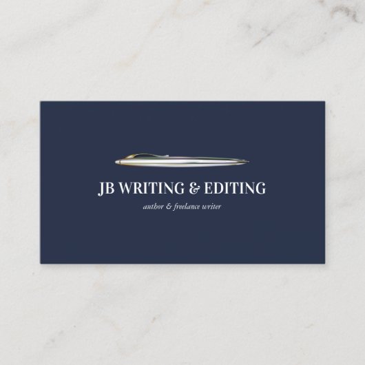 Navy Blue pen schrijvers Visitekaartje (Voorkant)