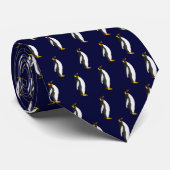 Navy Blue Penguin Stropdas voor Dierenvrienden (Opgerold)