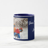 Navy Blue personaliseer foto-sjabloon cadeau Mok (Midden)