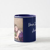Navy Blue personaliseer FOTO TEMPLATE Gift Coffee Mok (Midden)