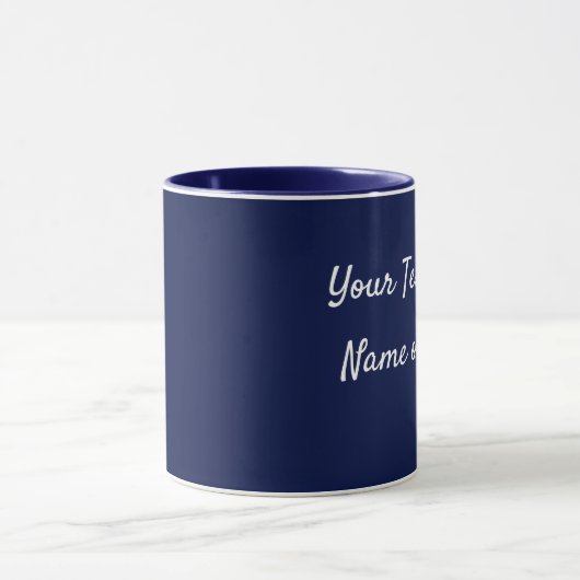 Navy Blue Personalize Message Coffee Cup Gift Mok (Midden)