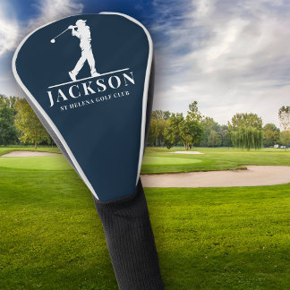 Navy Blue Personalized Monogram Golf Swing Golfheadcover