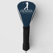 Navy Blue Personalized Monogram Golf Swing Golfheadcover (Voorkant)