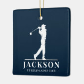 Navy Blue Personalized Monogram Golf Swing Keramisch Ornament (Links)