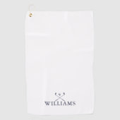 Navy Blue Personalized Name Golf Clubs Golfhanddoek (Voorkant)