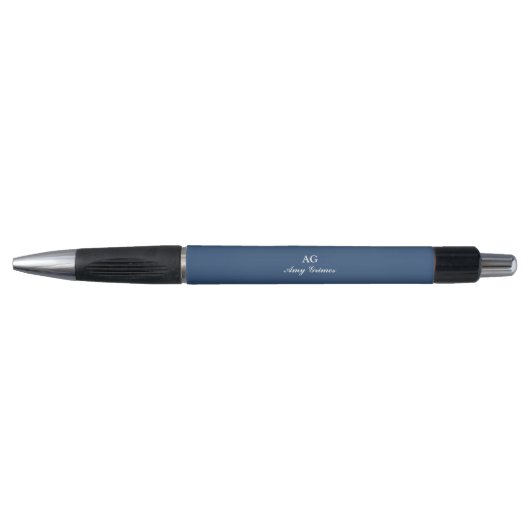 Navy Blue Personalized Name Pen Elegant Style (Voorkant)