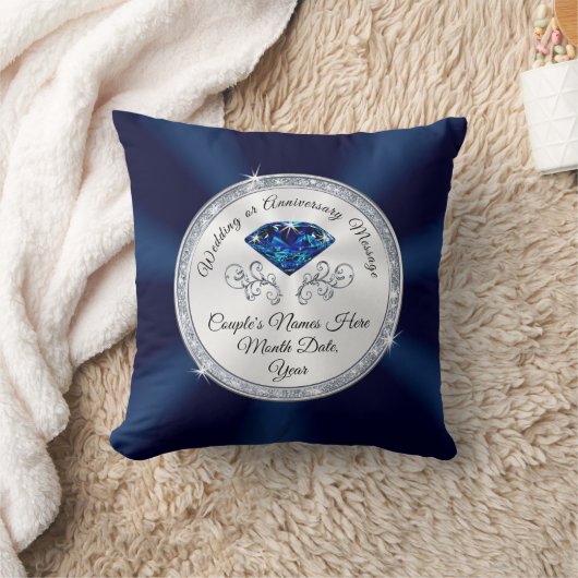 Navy Blue Personalized Pillow Wedding Gift Kussen (Deken)