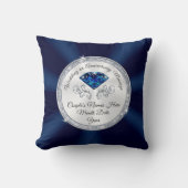 Navy Blue Personalized Pillow Wedding Gift Kussen (Voorkant)