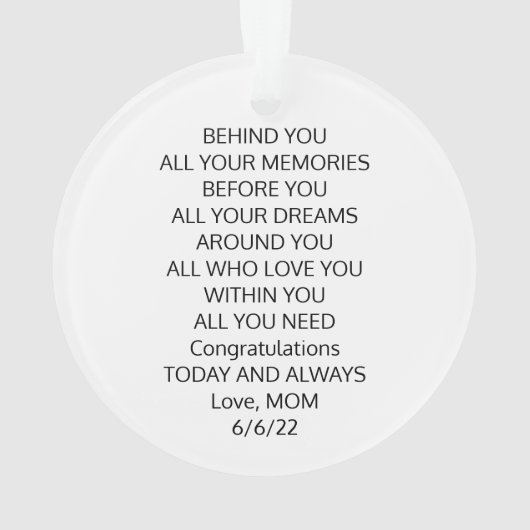 Navy Blue Pet Afstuderen Acryl Ornament (achterkant)