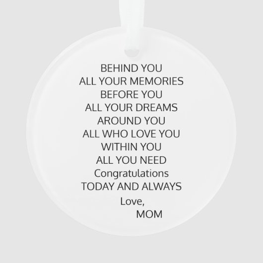 Navy Blue Pet Afstuderen Acryl Ornament Dustin_2 (achterkant)