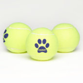 Navy Blue Pet Paw Afdrukken - Speelgoed met persoo Tennisballen (Multi)
