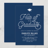 Navy Blue Petten naar het Afstuderen Afstuderen Kaart (Voorkant / Achterkant)