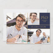Navy Blue PhD gradatie 3 Fotogradatie Partij Kaart (Voorkant)