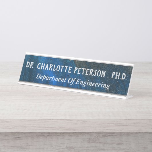 Navy Blue Phd of Doctorate Bureau Naambordje (Voorkant)