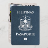 Navy Blue Philippines Passport Bewaar de datum Save The Date (Voorkant / Achterkant)