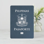Navy Blue Philippines Passport Bewaar de datum Save The Date (Staand voorkant)
