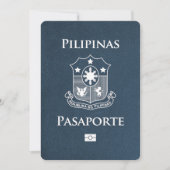 Navy Blue Philippines Passport Bewaar de datum Save The Date (Voorkant)