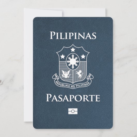 Navy Blue Philippines Passport Bewaar de datum Save The Date (Voorkant)