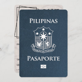 Navy Blue Philippines Passport Bewaar de datum Save The Date