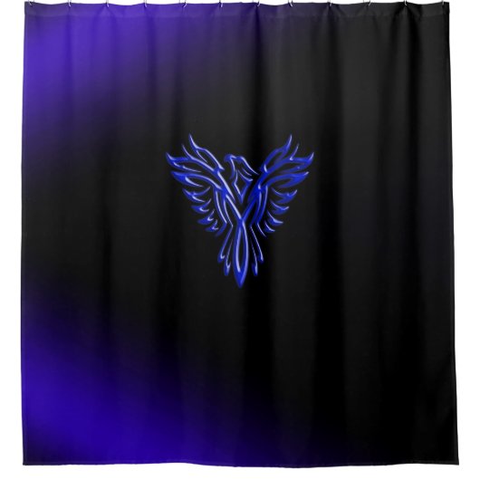 Navy Blue Phoenix Rising, Refresh and Renew Douchegordijn (Voorkant)
