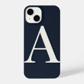 Navy Blue Phone Case with Bold White Trendy iPhone Hoesje (Achterkant)