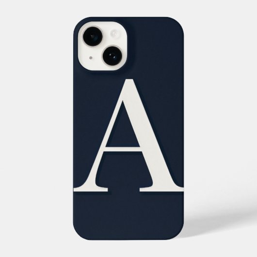 Navy Blue Phone Case with Bold White Trendy iPhone Hoesje (Achterkant)
