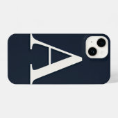 Navy Blue Phone Case with Bold White Trendy iPhone Hoesje (Achterkant horizontaal)