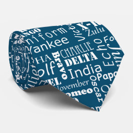 Navy Blue Phonetic Alphabet Trainee Pilot Cadet Stropdas