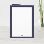 Navy Blue Photo Boy First Communion Bedankkaart (Achterkant)