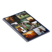 Navy Blue Photo Collage Horse Custom Notitieboek (Rechterzijde)
