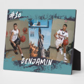 Navy & Blue Photo Collage, speciaal gepersonalisee Fotoplaat (Zijkant)