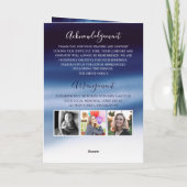 Navy Blue Photo Memorial Funeral in Loving Memory Programma (Achterkant)