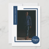 Navy Blue Photo Modern Photo Afstuderen (Voorkant)