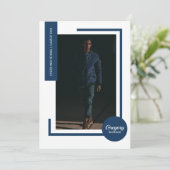 Navy Blue Photo Modern Photo Afstuderen (Staand voorkant)