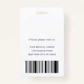 Navy Blue Photo Security ID Physician Assistant Badge (Achterkant)