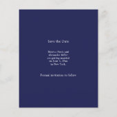 Navy blue photo wedding Save the Date Flyer (Achterkant)