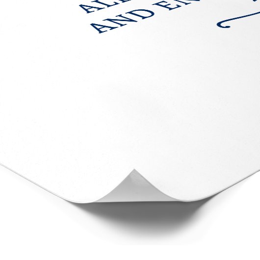 Navy Blue Pick a Seat Unplugged Ceremony-teken Poster (Hoek)