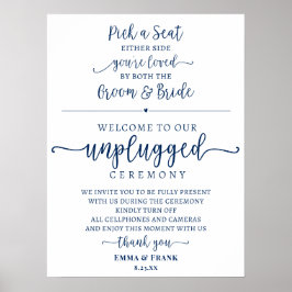 Navy Blue Pick a Seat Unplugged Ceremony-teken Poster
