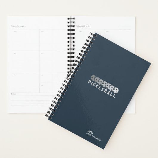 Navy Blue Pickleball Personal Weekly Planner (Display)