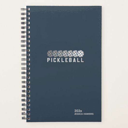 Navy Blue Pickleball Personal Weekly Planner (Voorkant)