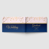 Navy Blue, Pink and Gold Wedding Gastenboek (Volledig)